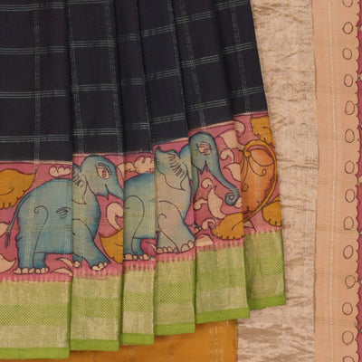 Kalamkari Painted Saree With Natural Dyes.