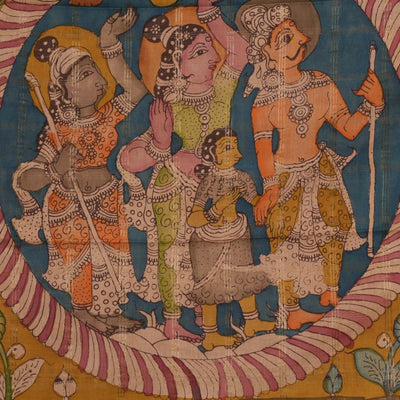 Kalamkari Painted Saree With Natural Dyes.