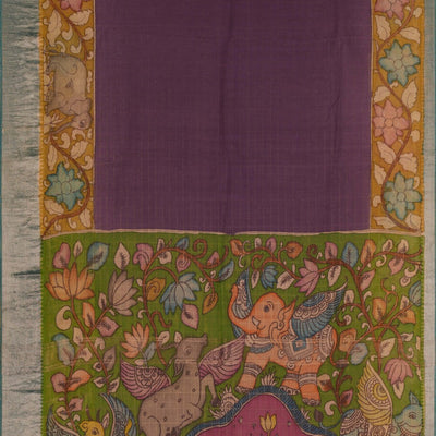Kalamkari Painted Saree With Natural Dyes.