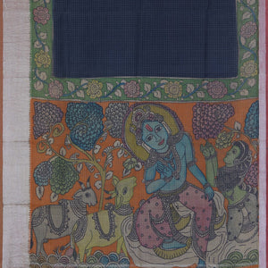 Kalamkari Painted Saree With Natural Dyes.