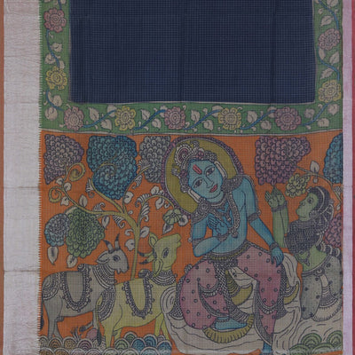 Kalamkari Painted Saree With Natural Dyes.