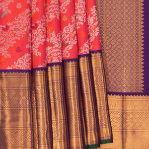 Kanchipattu Brocade Fuchsia-Pink Saree