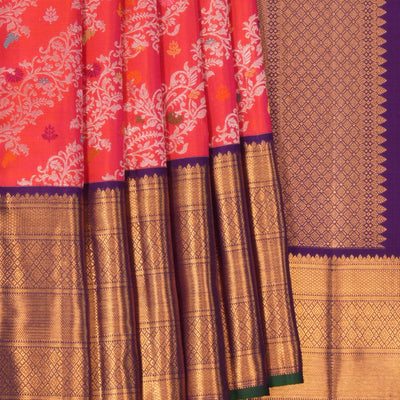 Kanchipattu Brocade Fuchsia-Pink Saree