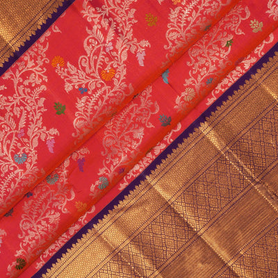 Kanchipattu Brocade Fuchsia-Pink Saree