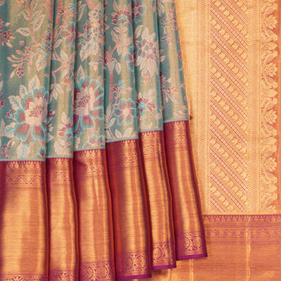 Kanchipattu Brocade Blue Saree