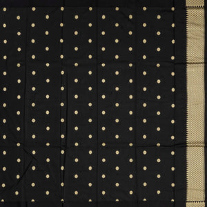 Maroon Handloom Banarasi Silk Saree With Bird Buttas & Contrast Border