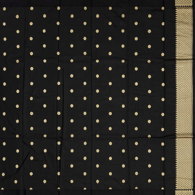 Maroon Handloom Banarasi Silk Saree With Bird Buttas & Contrast Border