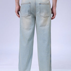 Men's Blue Relaxed Fit Solid Denim Jogger