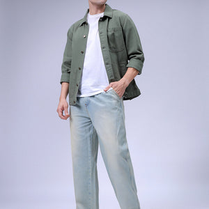 Men's Blue Relaxed Fit Solid Denim Jogger