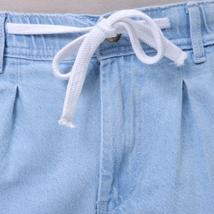Men's Blue Relaxed Fit Solid Denim Jogger