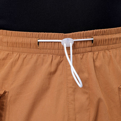 Men's Mustard Relaxed Fit Solid Utility Cargo Jogger