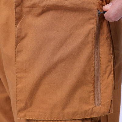 Men's Mustard Relaxed Fit Solid Utility Cargo Jogger