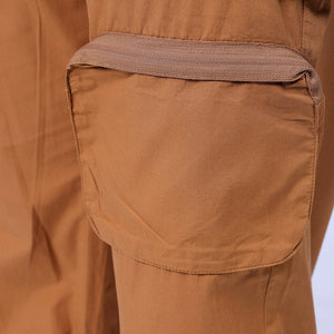 Men's Mustard Relaxed Fit Solid Utility Cargo Jogger
