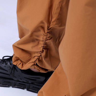 Men's Mustard Relaxed Fit Solid Utility Cargo Jogger