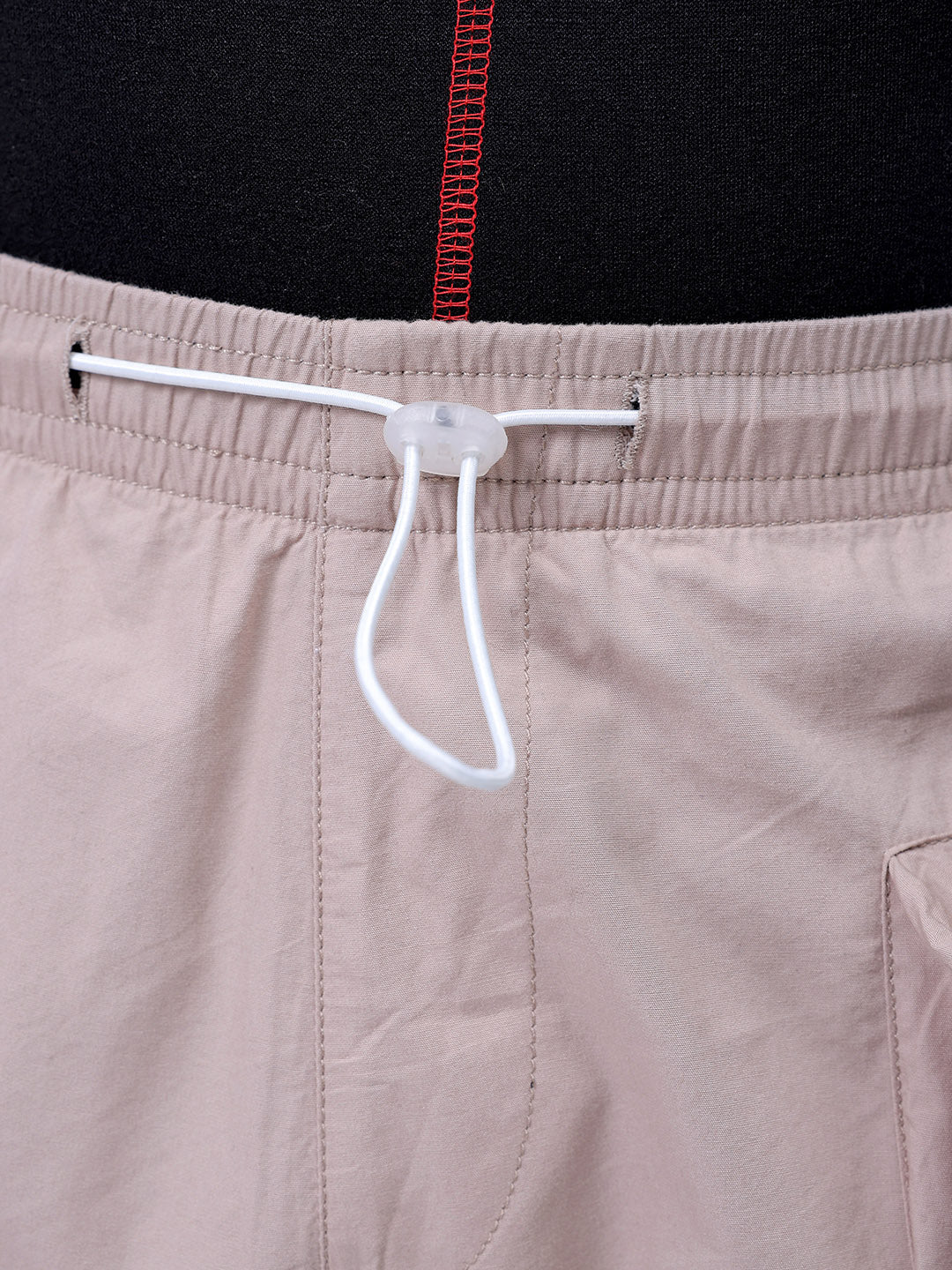 Men's Khaki Relaxed Fit Solid Utility Cargo Jogger