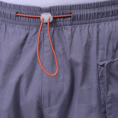 Men's Grey Relaxed Fit Solid Utility Cargo Jogger