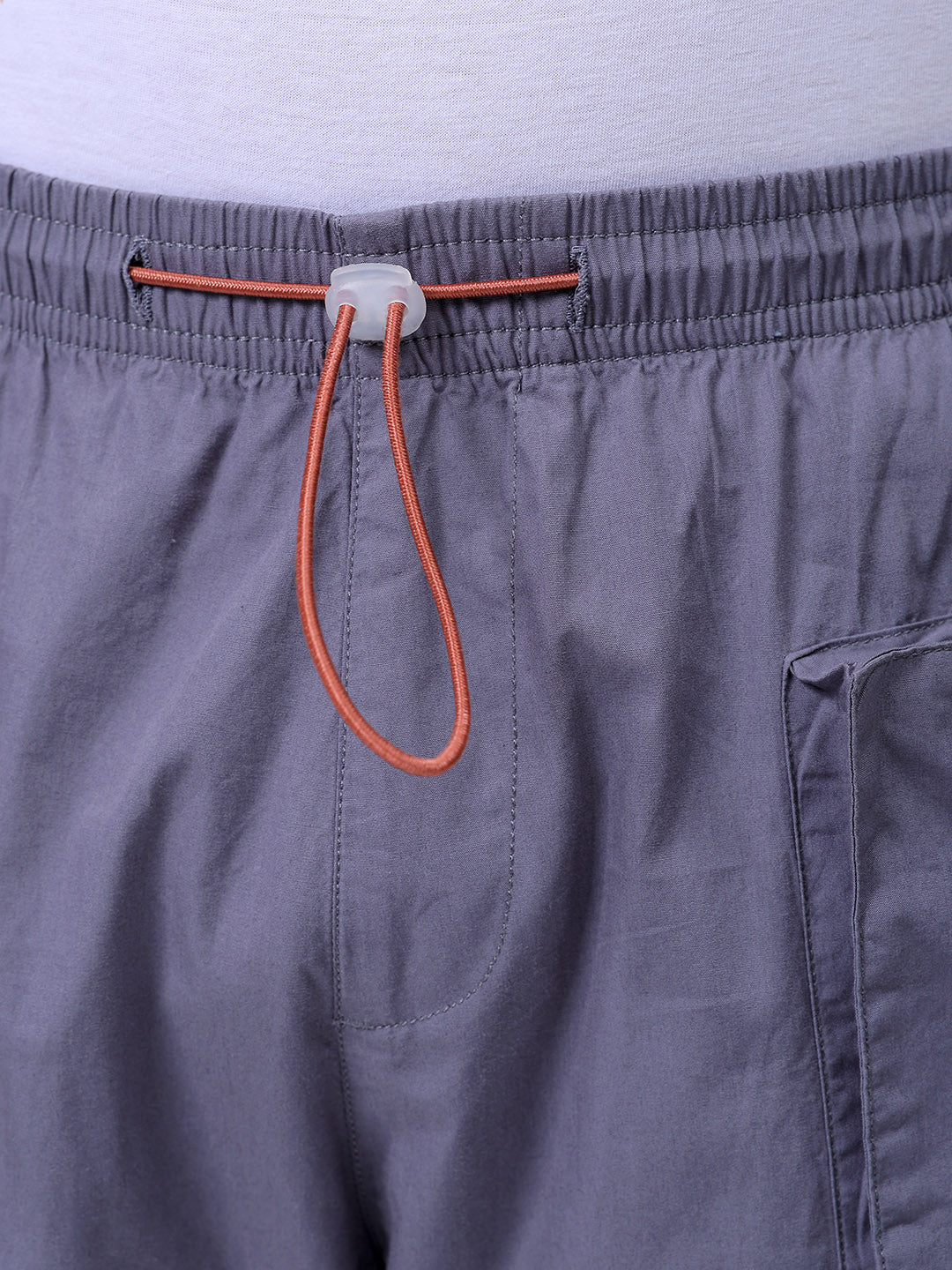 Men's Grey Relaxed Fit Solid Utility Cargo Jogger