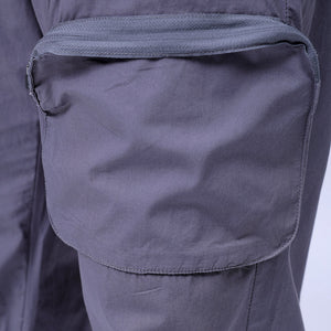 Men's Grey Relaxed Fit Solid Utility Cargo Jogger