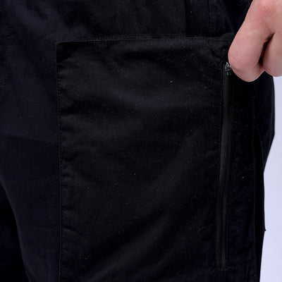 Men's Black Relaxed Fit Solid Utility Cargo Jogger