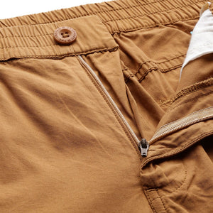 Men's Yellow Relaxed Fit Solid Cargo Shorts