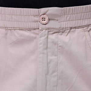 Men's Khaki Relaxed Fit Solid Utility Cargo Shorts