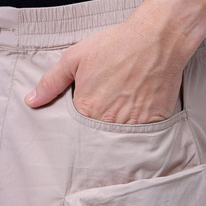 Men's Khaki Relaxed Fit Solid Utility Cargo Shorts