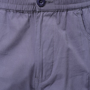 Men's Grey Relaxed Fit Solid Utility Cargo Shorts