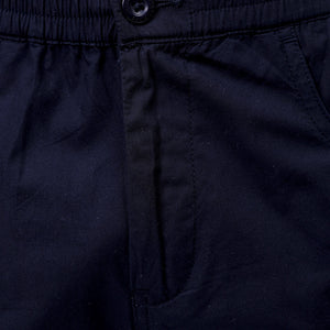 Men's Navy Blue Relaxed Fit Solid Utility Cargo Shorts
