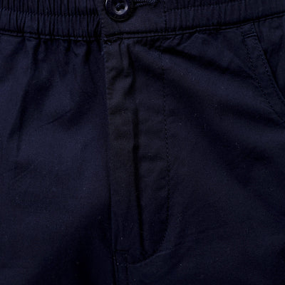 Men's Navy Blue Relaxed Fit Solid Utility Cargo Shorts