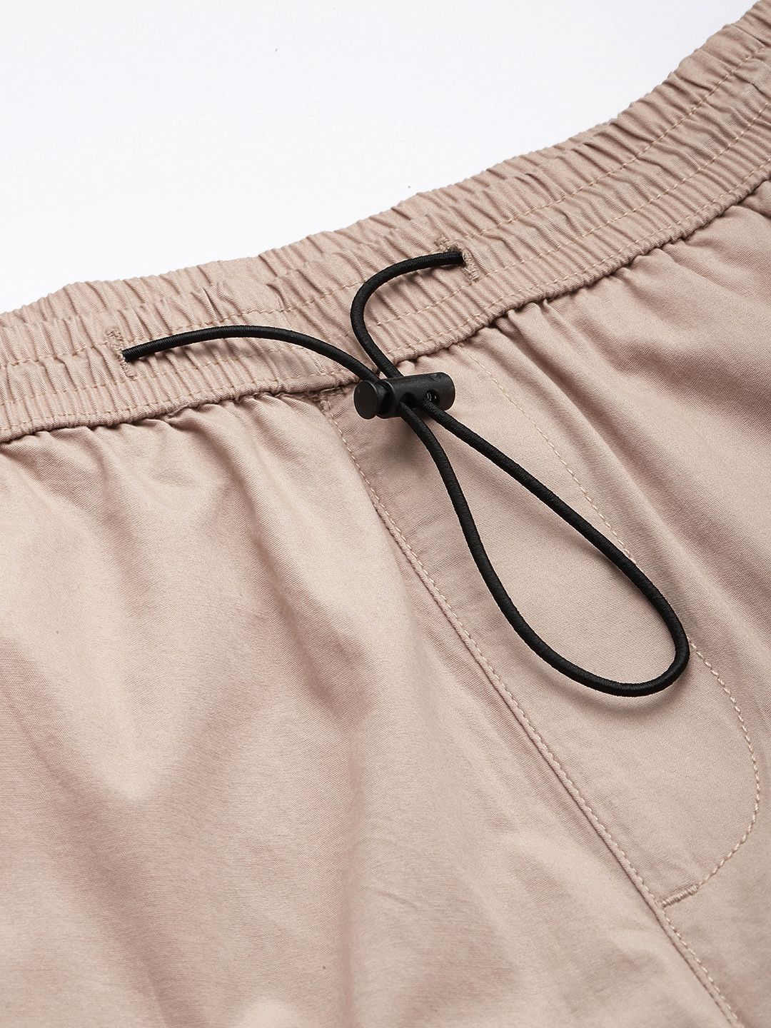 Men's White Relaxed Fit Solid Utility Cargo Jogger
