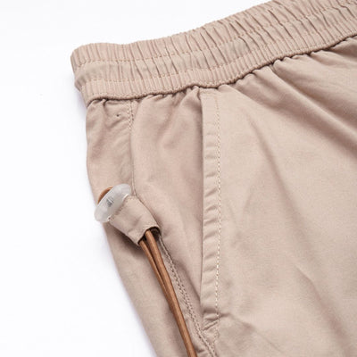 Men's White Relaxed Fit Solid Utility Cargo Jogger