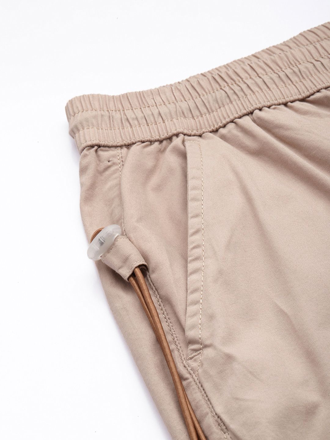 Men's White Relaxed Fit Solid Utility Cargo Jogger
