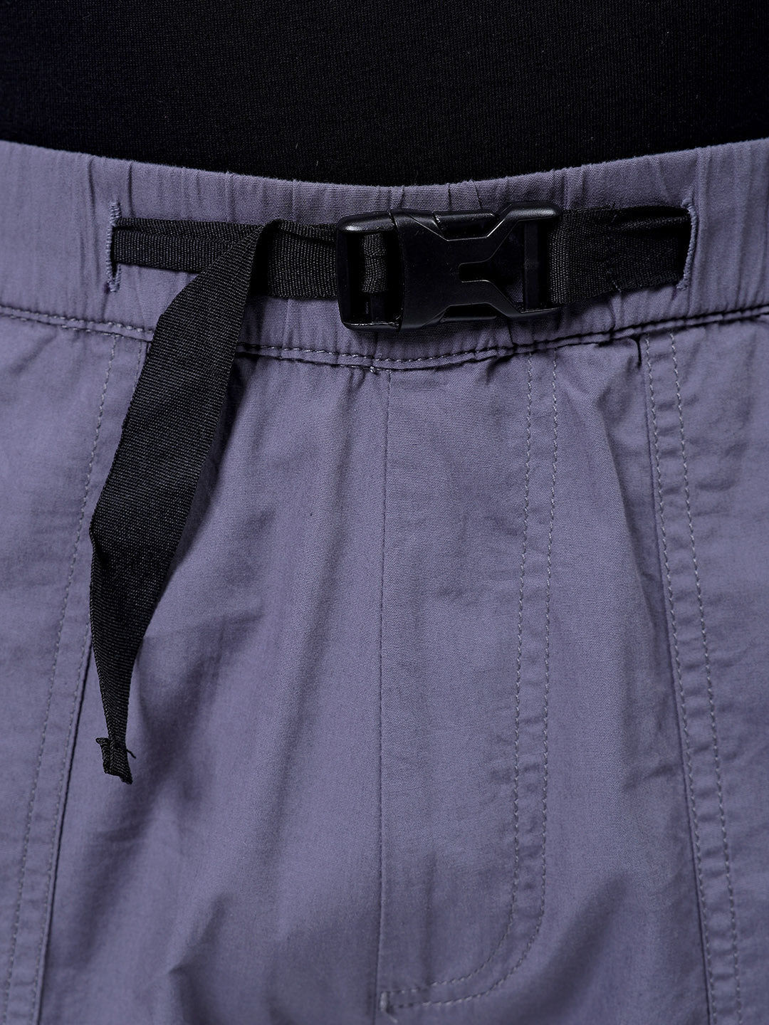Men's Grey Loose Fit Solid Zipper Jogger