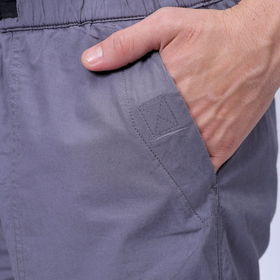 Men's Grey Loose Fit Solid Zipper Jogger