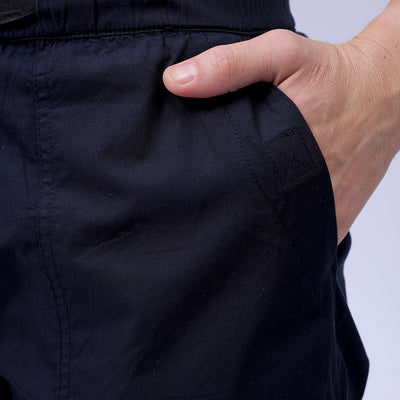 Men's Navy Blue Loose Fit Solid Zipper Jogger
