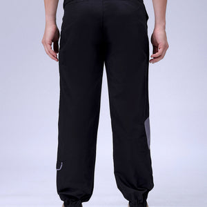 Men's Black Loose Fit Solid Zipper Jogger