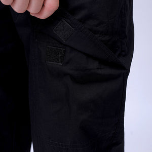 Men's Black Loose Fit Solid Zipper Jogger