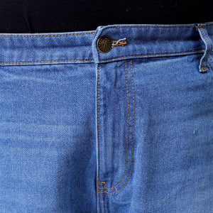 Men's Plus Size Blue Baggy Fit Solid Jeans