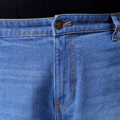 Men's Plus Size Blue Baggy Fit Solid Jeans