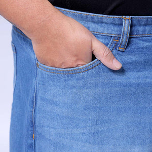 Men's Plus Size Blue Baggy Fit Solid Jeans