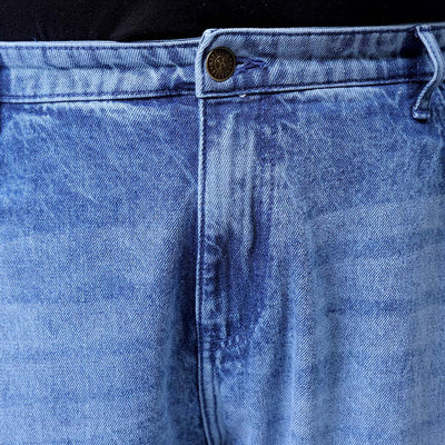 Men's Plus Size Blue Baggy Fit Solid Jeans