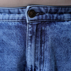 Men's Plus Size Blue Baggy Fit Solid Jeans