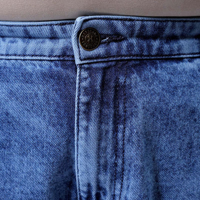 Men's Plus Size Blue Baggy Fit Solid Jeans