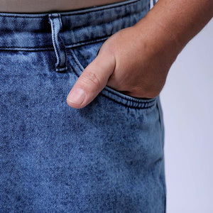 Men's Plus Size Blue Baggy Fit Solid Jeans