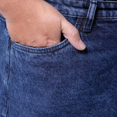Men's Plus Size Blue Baggy Fit Solid Jeans