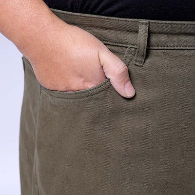 Men's Plus Size Olive Baggy Fit Solid Jeans