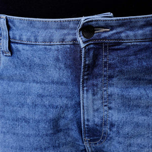 Men's Plus Size Blue Bootcut Fit Solid Stretchable Jeans