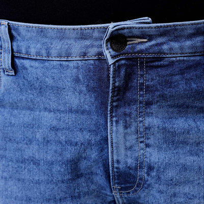 Men's Plus Size Blue Bootcut Fit Solid Stretchable Jeans
