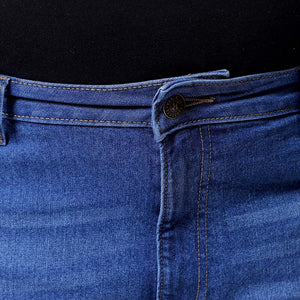 Men's Plus Size Blue Bootcut Fit Solid Stretchable Jeans