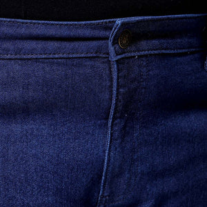 Men's Plus Size Dark Blue Bootcut Fit Solid Stretchable Jeans